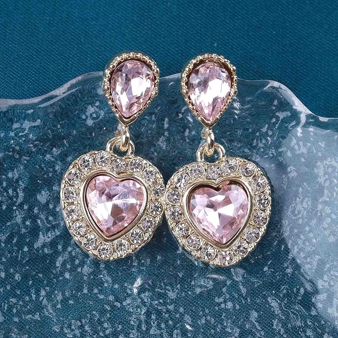 Vintage Emerald Heart Earrings Emerald Cz
