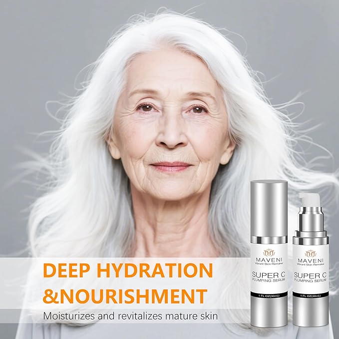 Super C Serum for Mature Skin, All-in-One Vitamin Formula Hydrates, Dark Spot Serum, Hydrates, Firms, Lifts, Smooths, Wrinkles, Reduce Dark Spots, Targets Age Spots & Wrinkles, 1 fl oz