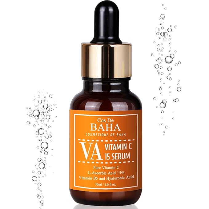 Vitamin C 15% Serum with Arbutin for Face - Brightening Facial Serum with Aloe - Professional Formula for All Skin Types, 1 Fl Oz (30ml)