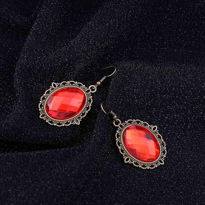 Vintage Black Crystal Drop Earrings Oval