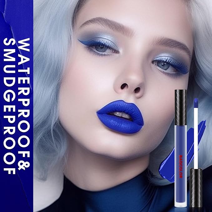 3 Colors Matte Liquid Lipstick Set, Black Blue Lipstick