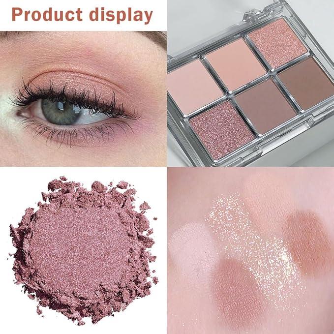 6 Colors Nude Champagne Gold Matte Shimmer Eyeshadow