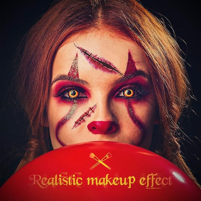 Halloween Makeup Kit, White Black Skeleton Face Paint,