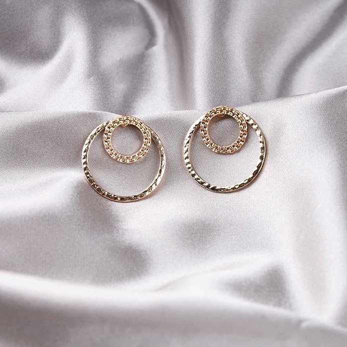 Vintage Crystal Circle Ear Jacket Earrings