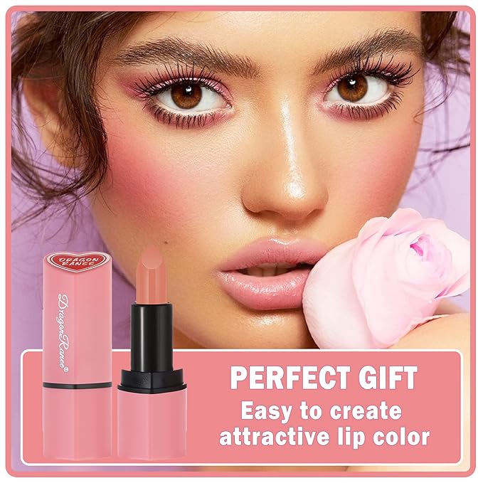 Nude Matte Lipstick, Nude Lip Stain Velvet Lip Stick Bold and Intense Nude Pink Lipstick Smooth Matte Lip Gloss for Women Girls Daily Natural Nude Lip Makeup - #01