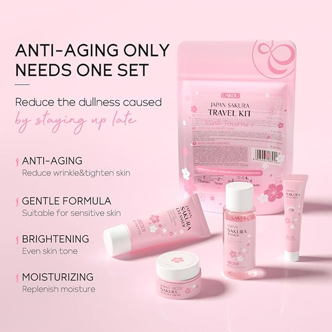 Sakura Travel Skincare Set for Teenage Cleaning