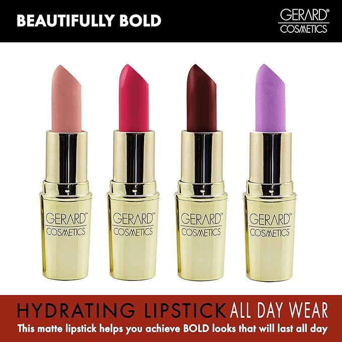 Gerard Cosmetics Lipstick Lilac Moon | Bright Purple Lipstick with Comfort Matte Finish | Highly Pigmented, Smooth Formula with Hydrating Ingredients | Cruelty Free & Made in USA