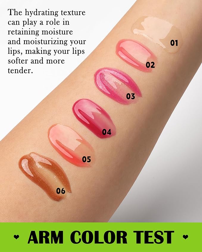 Fat Oil Lip Gloss-2Pcs Hydrating Lip Glow Oil Lipgloss, Tinted Clear Plumping lip Gloss,Pink Plumper Lip Stain Oil, Big Brush Head Lip Glaze,Long Lasting Non-sticky Vegan Glow Reviver Lip Oil Drip-1+2