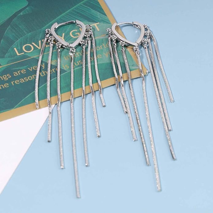 Boho Long Tassel Chain Earrings Fringe Drop Dangle