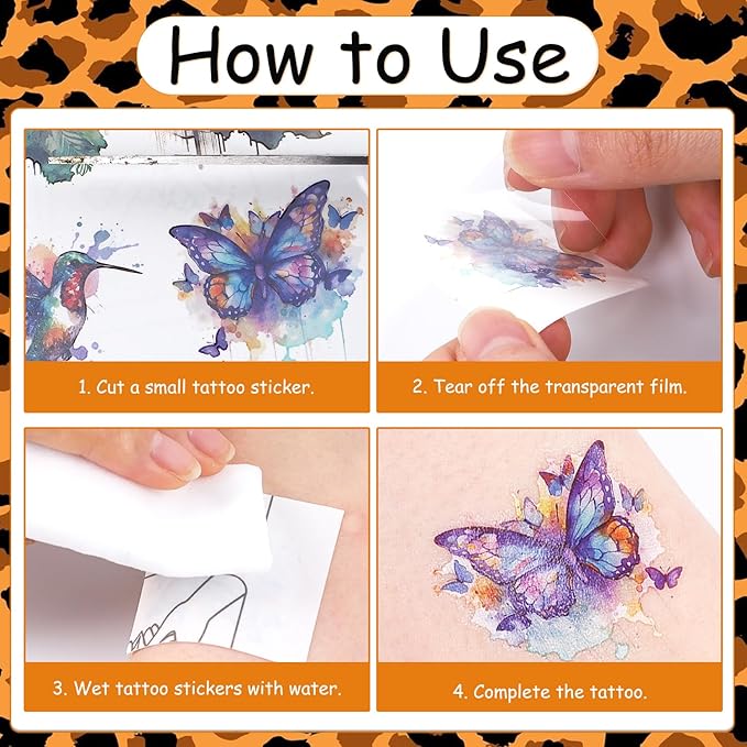 Cheetah Tattoos Temporary Decorations - 200+ Cheetah Print Party Supplies