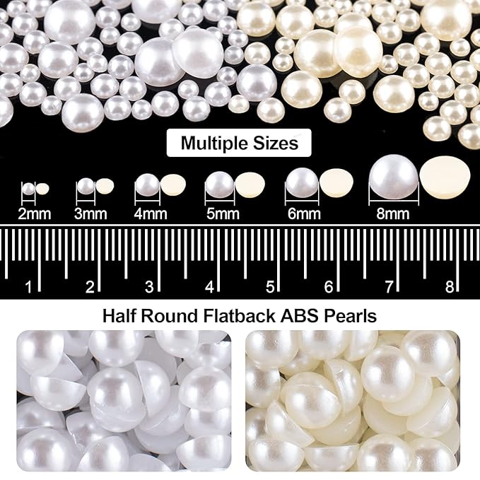 Flat Back Rhinestone+Half Round Pearl Kits