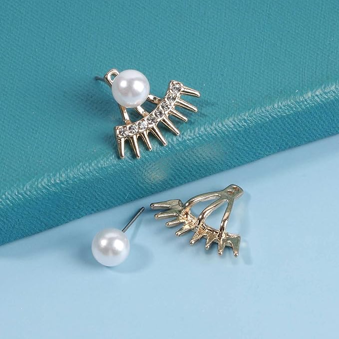 Punk Spike Ear Jacket Earrings Gold