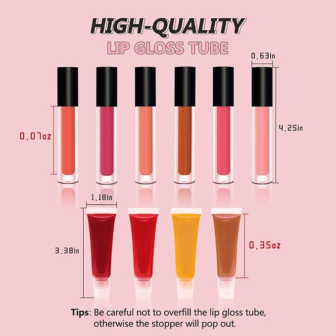 Cilrofelr DIY Lip Gloss Making Kit, 45 Pcs, Fun Makeup Kits for Girls to Create 10 Moisturizing and Shiny Lip Gloss