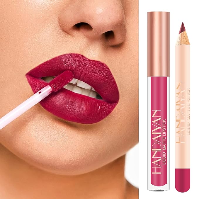 2Pcs Matte Nude Lip Liner Pencil and Lip Longwear