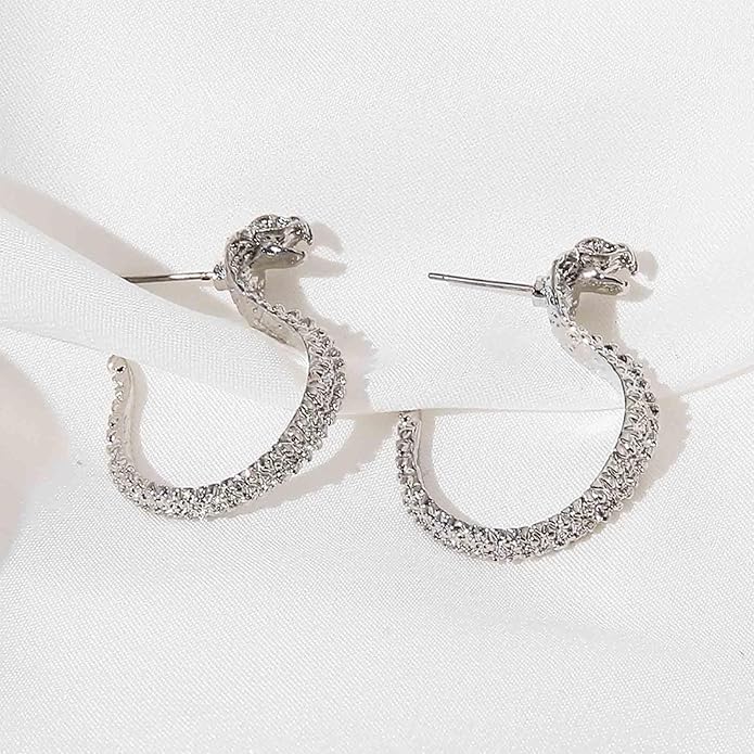 Vintage Snake Studs Earrings Gold Snake