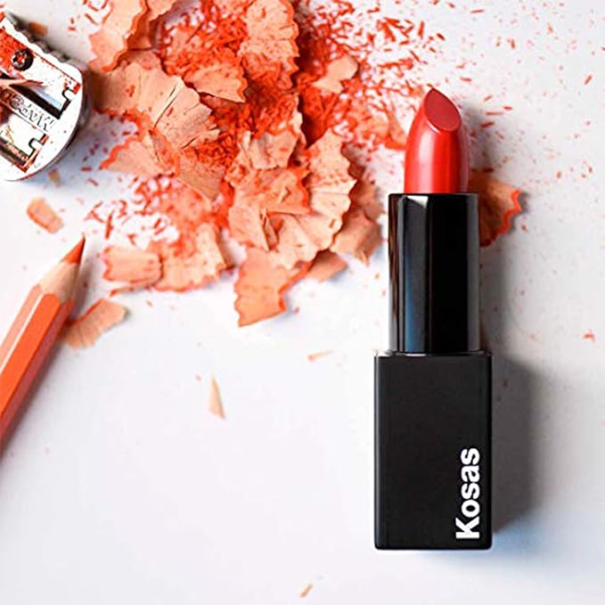 Kosas Weightless Lip Color Nourishing Satin Lipstick - High Impact Lip Color with Clean Formula - Comfy Feel & Soft Finish -Thrillest
