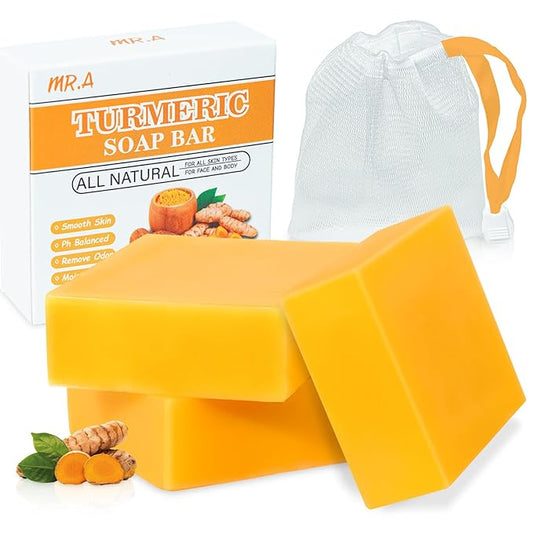 MR.A 3Packs Turmeric Soap Bar, Organic