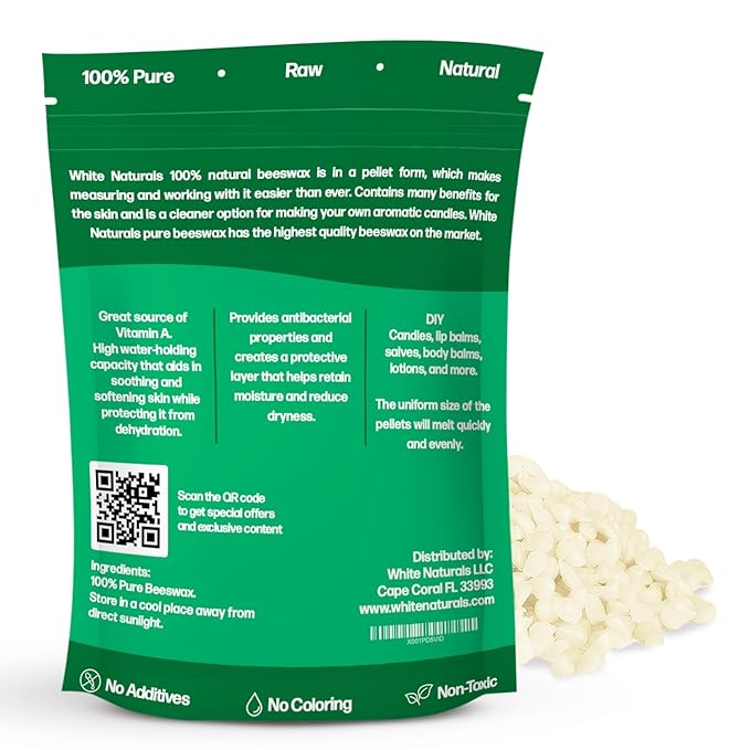 White Beeswax Pellets 1 lb (16 Candles