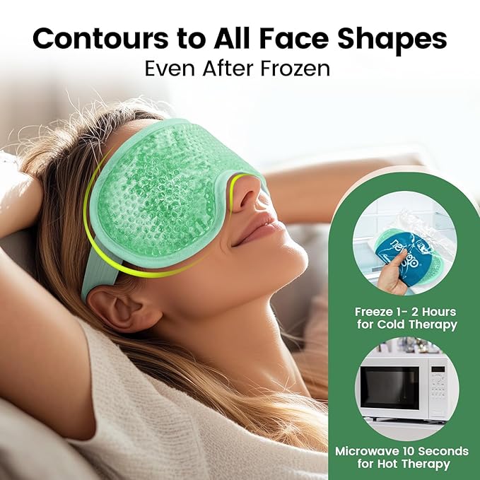 NEWGO Bundle of Cooling Eye Mask and Microwave Heated Eye Mask