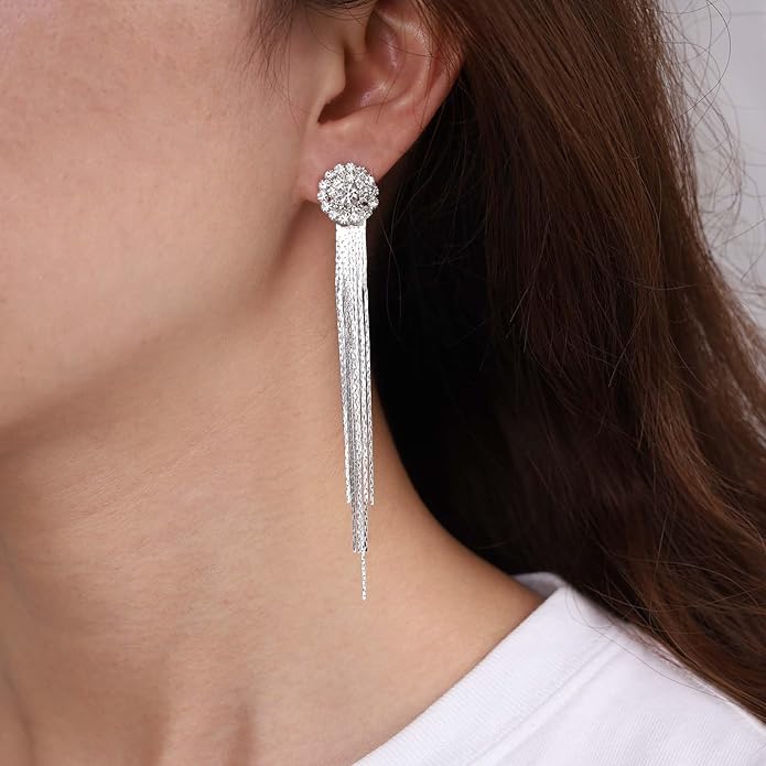 Vintage Crystal Chandelier Dangle Earrings Rhinestone
