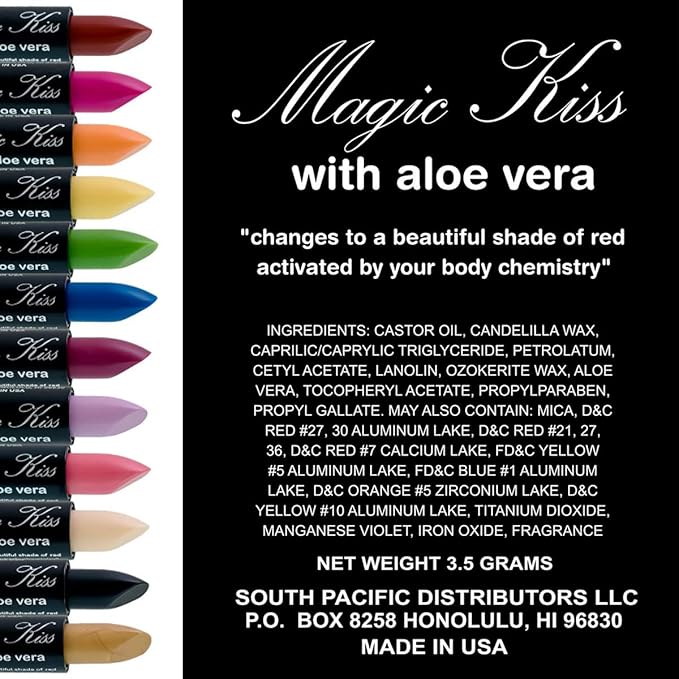Magic Kiss Pack of 12 Color Changing Aloe Magic