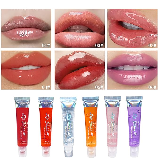 Glossy Lip Gloss, Fruit Lip Oil Gloss Moisturizing Lip