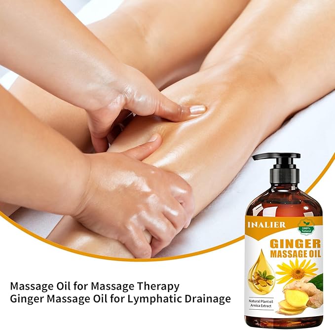 Ginger Massage Oil,Ginger Oil for Lymphatic Drainage,Massage Oil for Massage Therapy,SPA Massage Oils,Relaxing Sore Muscle Massage Oil,Ginger Essential Oil for Body Massage