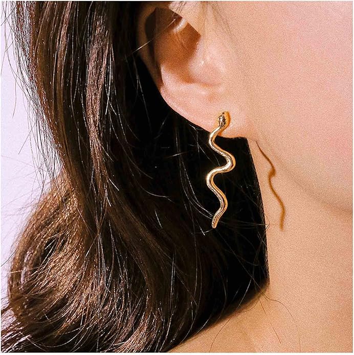 Vintage Snake Dangle Earrings Punk Snake