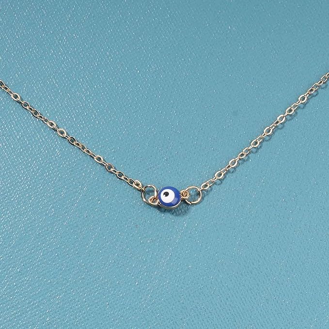 Boho Evil Eye Choker Necklace Blue