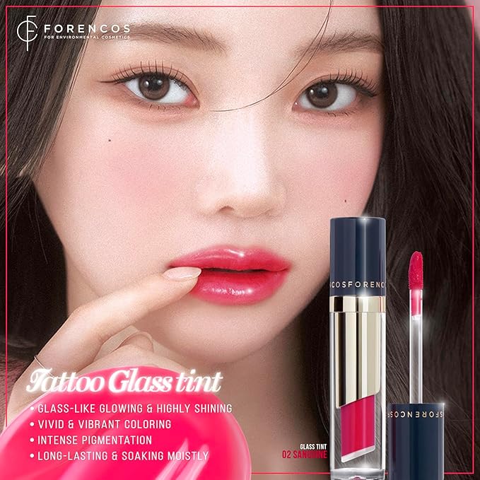 Tattoo Glass Lip Gloss Tint, Korean Glossy Tint/Stain, Glass
