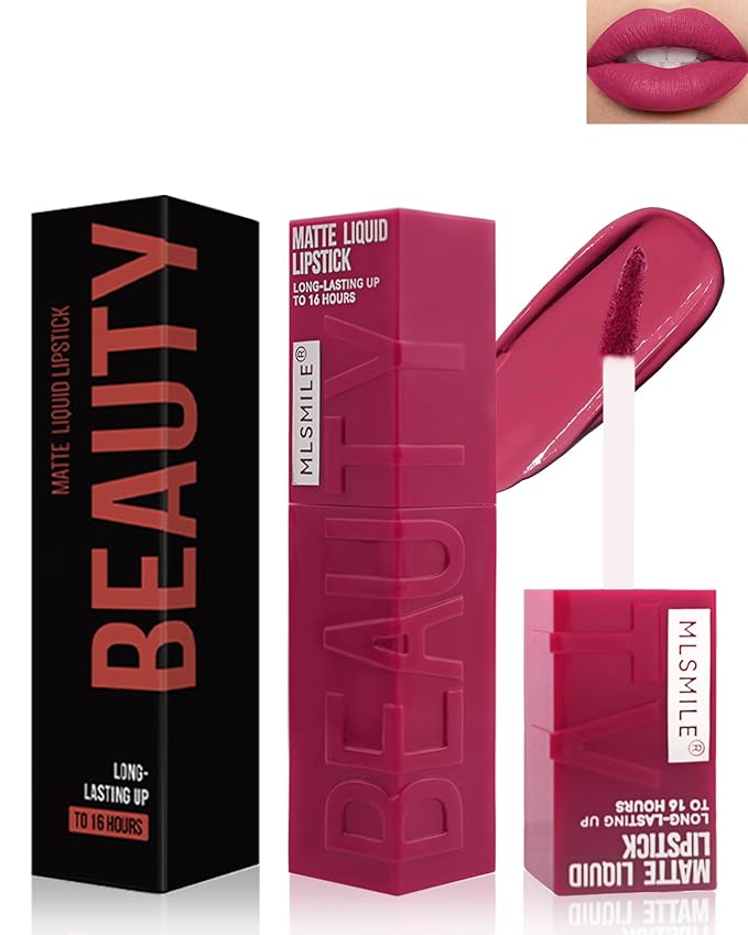 Matte Liquid Lipstick for Women, Highly Pigmented Lip Tint Stain, Super Velvet Matte Red Pink Lip Gloss, Up to 16H Wear, Long Lasting Waterproof Non-Stick Cup Lip Color Stay, Christmas Makeup Gift-04#