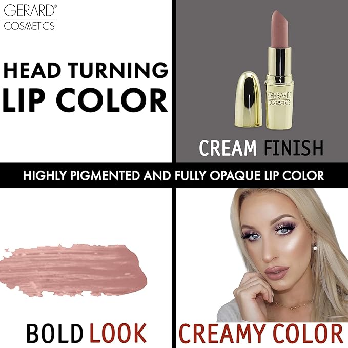 Gerard Cosmetics Lipstick Buttercup | Nude Pink Buttercup Lipstick with Luxe Satin Finish | Highly Pigmented, Smooth Formula with Hydrating Ingredients | Long Lasting | Cruelty Free & Made in USA