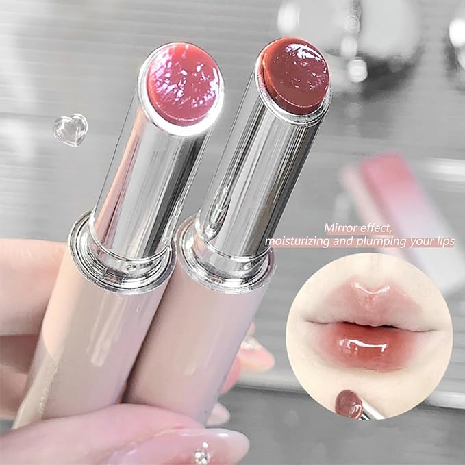 6 Colors Jelly Glossy Lipstick, 6Pcs Nude to Glossy