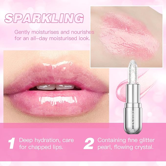Glitter Jelly Lipstick, Glitter Lip Gloss, Glimmer Balm Glitter