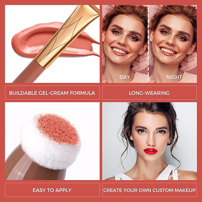 Liquid Blush Beauty Wand, Face Concealer Contouring With Peach Pink)