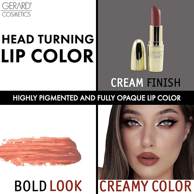 Gerard Cosmetics Lipstick French Toast | Warm Nude Lipstick with Comfort Matte Finish | Highly Pigmented, Smooth Formula with Hydrating Ingredients | Cruelty Free & Made in USA