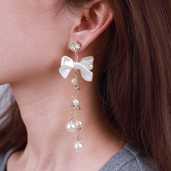 Vintage Crystal Pearl Drop Earrings Pearl