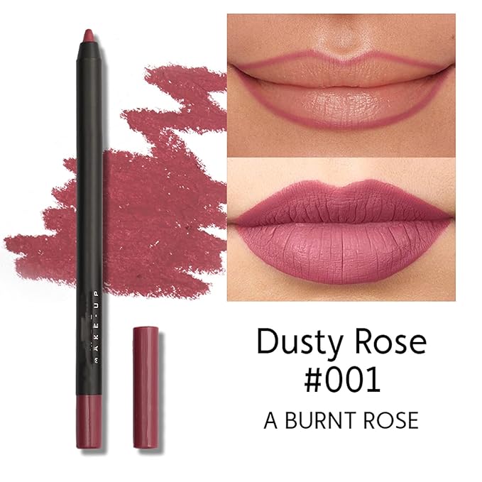 MAEPEOR Matte Lipliner and Eyeliner Kit 3 PCS Smoothly Creamy Lipliner and Eyeliner Pen Set for Daily Wear (3PCS Kit 1)