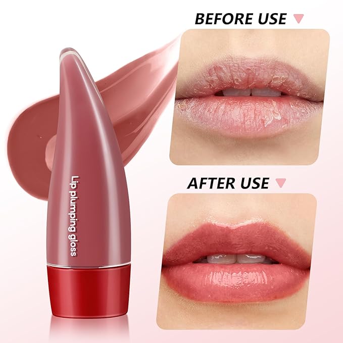 Plumping Lip Gloss,Lip Oil,Highly-Pigmented Lip Gloss,Non-Sticky Lip Stain,Long-Lasting,Moisturing Plumping