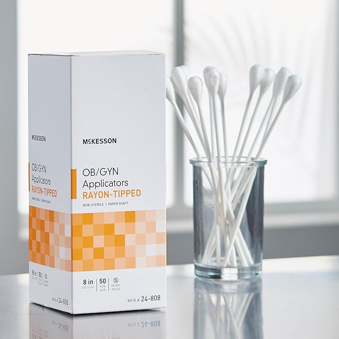 Mckesson ob/gyn applicators rayon tipped,