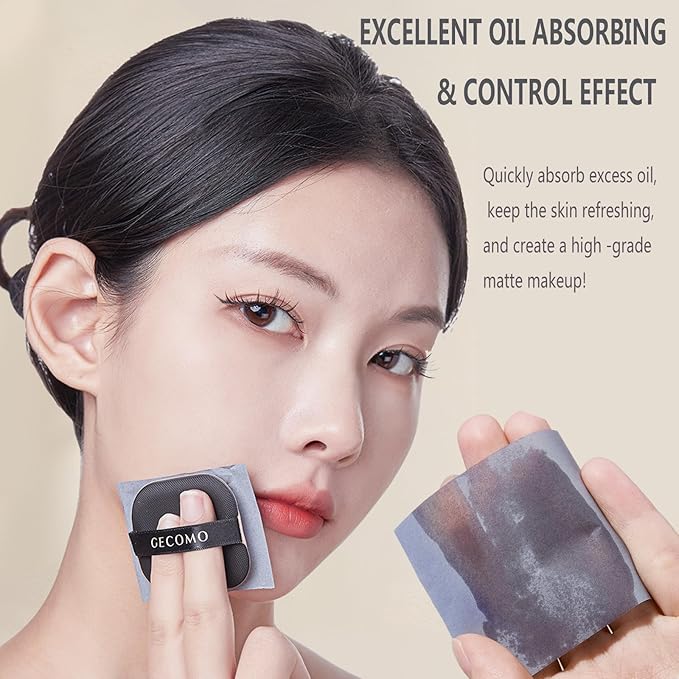 Natural Bamboo Charcoal Facial Oil Blotting Paper,100pcs Oil