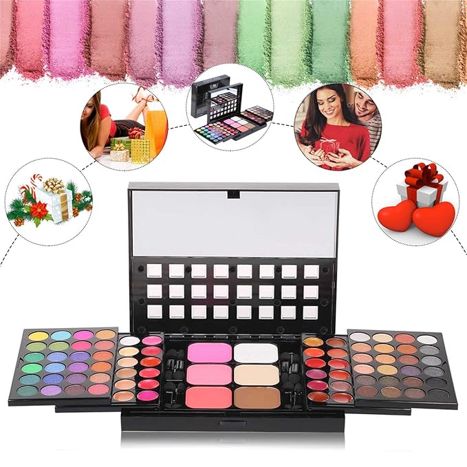 78 Color Makeup Palettes Kit, with 48 Pigmented