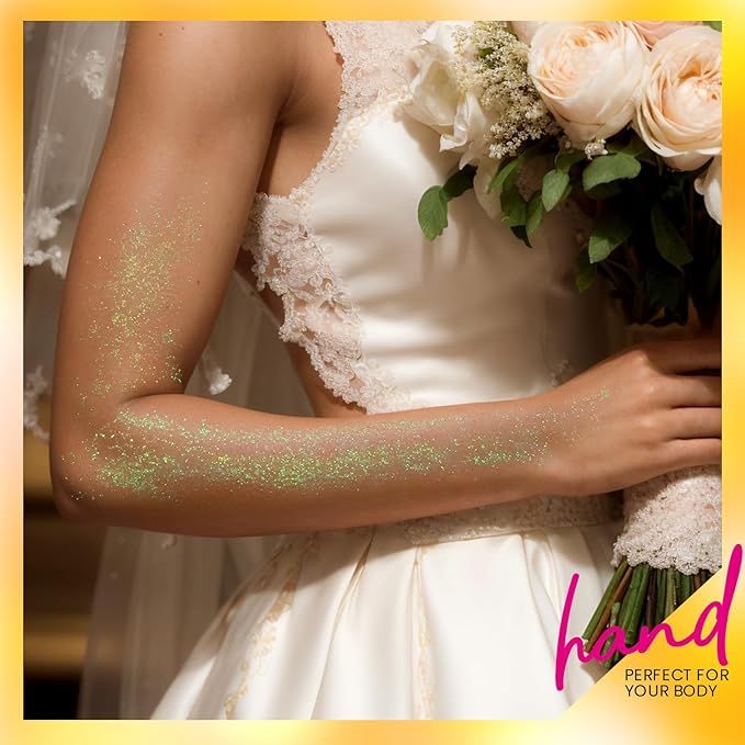 Teenitor Body Glitter, Holographic White Glitter, Body Glitter Body Makeup