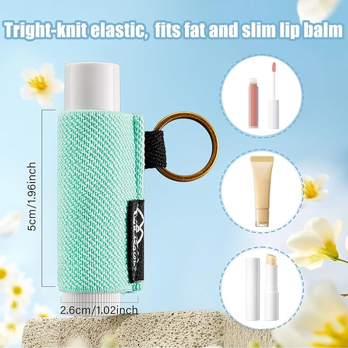 WK IEASON - Lip Balm Holder Keychain Clip (Beige/brown/yellow)