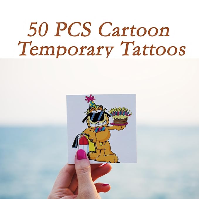Temporary Tattoos Sticker for Christmas, Birthday, Concert, Temporary (Yellow 50PCS)