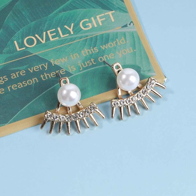 Punk Spike Ear Jacket Earrings Gold