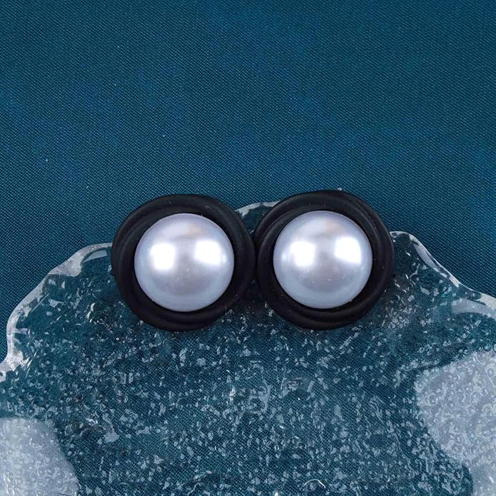 Vintage Mermaid Pearl Stud Earrings Half