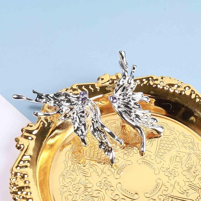 Punk Butterfly Wing Earrings Rhinestone Wing