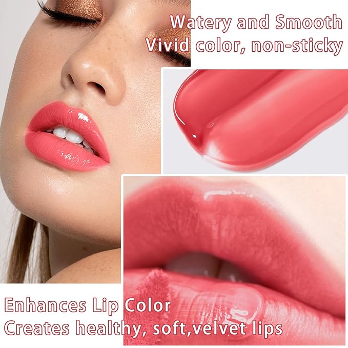 7 Colors Lip Tint Stain Set, Watery Lip Stain Mini Liquid Matte Lipstick, Multi-use Lip Cheek Tint, Moisturizing Plump Lip Gloss, Lightweight Non-Sticky, Long Lasting, Vivid Lip Makeup (Avocado)