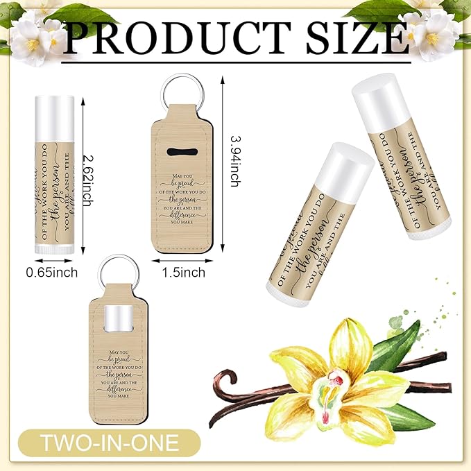 18 Sets Christian Inspiration Gift Lip Balm Bulk and Lipstick Holder Keychains Set Bible Verse Gift for Women Teacher Mom Church Favors(Proud)
